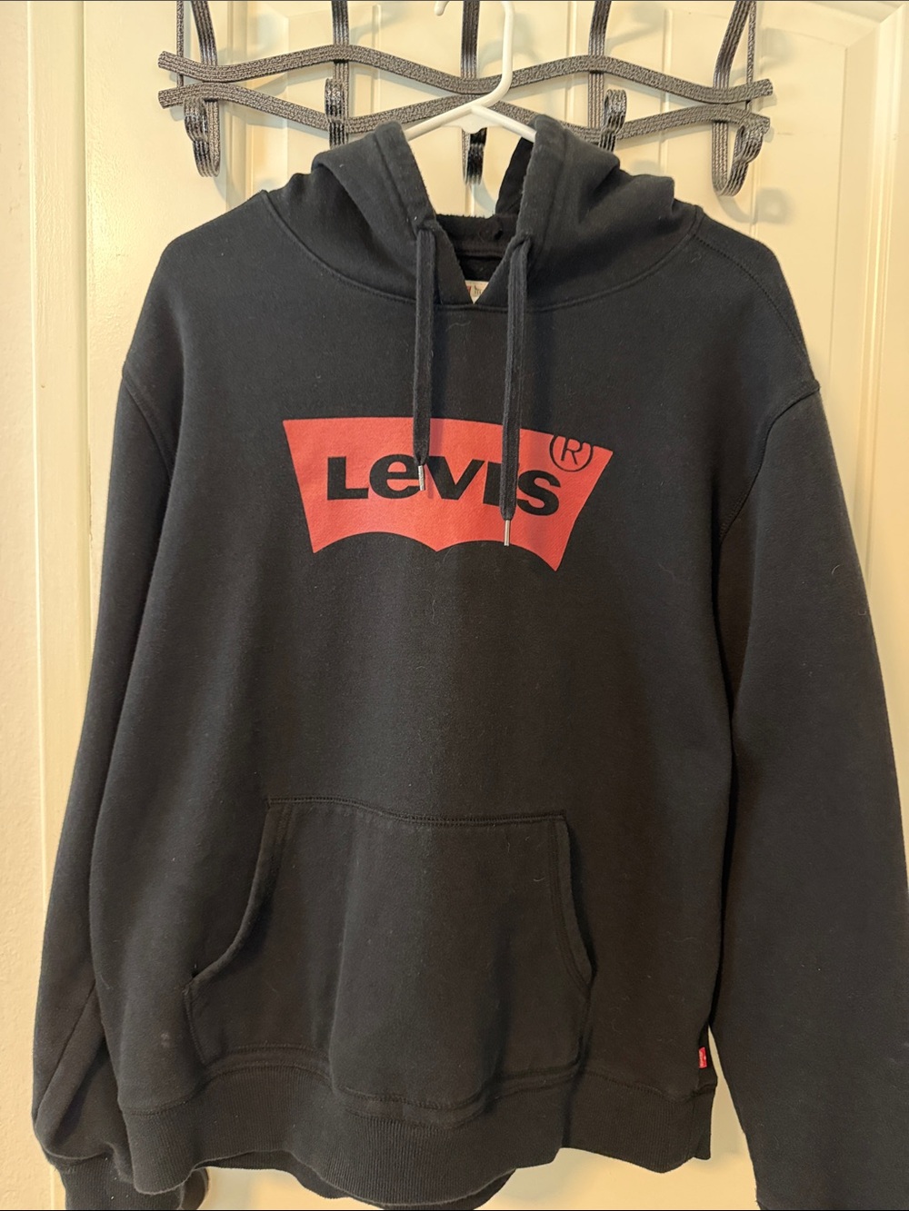 Levi's Black Hoodie with Red Logo Graphic